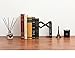 Office Square Decorative Metal Bookends - Heavy Duty & Adjustable Modern Design with Non-Skid Base