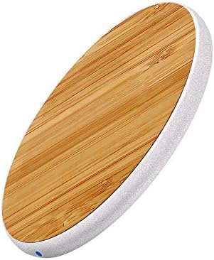 Qi Wireless Charger Pad, Wireless Charging Pad, Ultra Slim Wireless Charger, Classic Retro Wood Grain Metal Frame for Phone, Samsung Note 9/S9/Note 8/S8/S7/S7 Edge and Other Qi-Enabled Devices