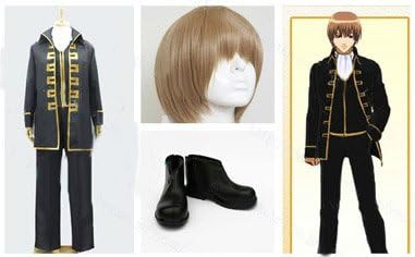 Amazon Halle Shop 銀魂 ぎんたま 真選組 沖田総悟 コスプレ衣装 ウィッグ 靴 コスチューム ハロウィン クリスマス イベント お祭り仮装など 男性s 靴サイズ ご注文してからメールで連絡してください コスプレ 仮装 通販