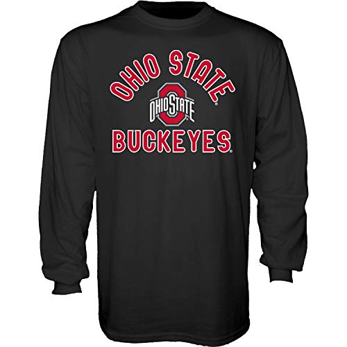 Blue 84 Long Sleeve T Shirt Up Secondary Camiseta de Manga Larga con línea en Color secundario, Ohio State Buckeyes Negro, L para Hombre