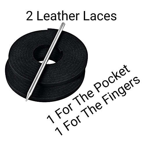 TOFL Softball and Baseball Glove Lace Kit | Mitt Lace Glove Repair Lacing Kit | 2 Leather Laces with Lacing Needle for Catchers Glove