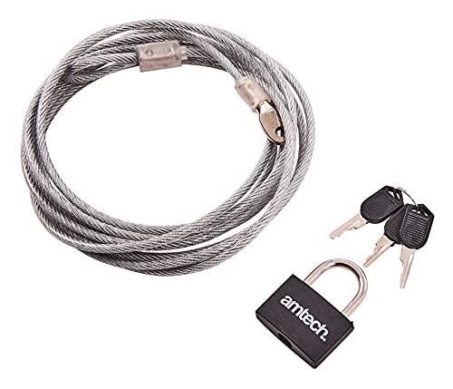 Am-tech T1695 x 4 mm 3 m Câble de sécurité et cadenas