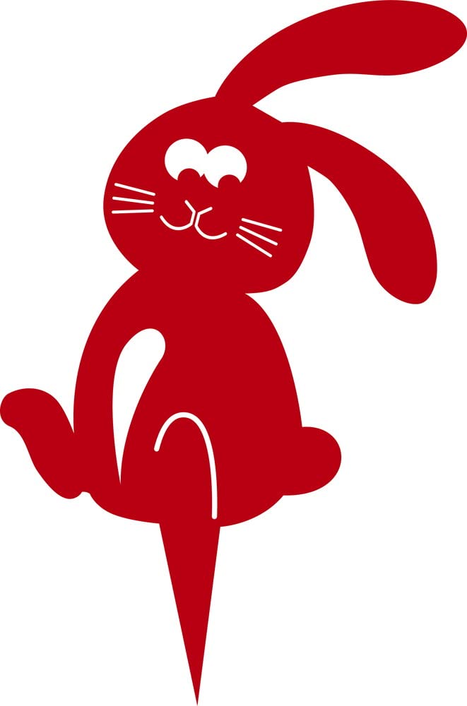 Rabbit Figurine 21 x 18 cm - Red - Made in France