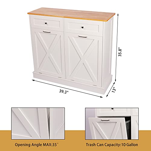 TOLEAD Double Tilt Out Trash Can Style Kitchen Trash
