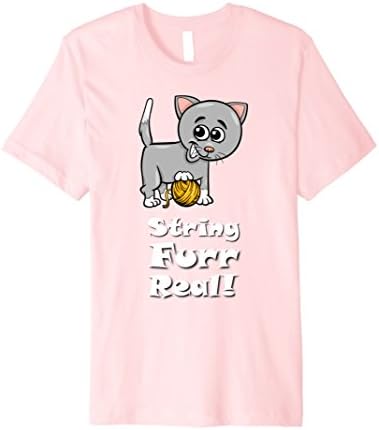 Mens Funny Cat Playing Ball String Furr Real Cute Kitty T Shirt XL Pink