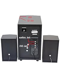 Boytone BT 326F, 2.1 Bluetooth Potente sistema de altavoces de cine en casa, con radio FM, puertos USB SD, reproducción digital, 40 W, luces de discoteca, mando a distancia de función completa, para smartphone, tablet