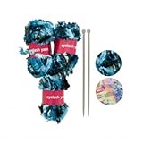 EpicBelle Scarf knitting kit - Includes 2 plastic 6mm knitting needles and 3 multi-color eyelash yarn balls 131 feet each. 100% polyester yarn