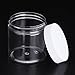 Chuangchou Empty Clear Plastic Storage Favor Jars Wide-mouth Plastic Containers with White Lids (12 Pack) for Beauty Products, DIY Making or Others (8 oz)