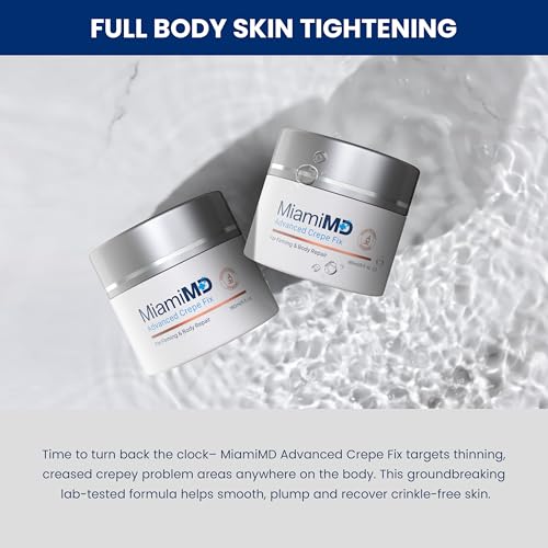 MiamiMD Advanced Crepe Fix - Anti Aging and Skin Firming Cream For All Skin Types - Cruelty Free, Paraben Free Skin Care - 180 ml (6 fl oz) - 3 PACK