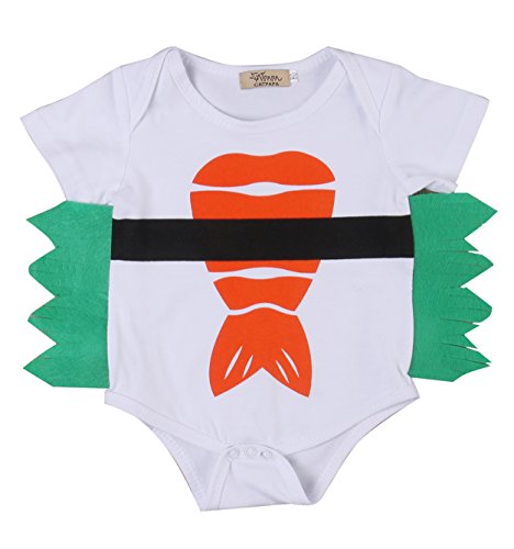 Baby Boys Girls Cute Sushi Bodysuits Toddler Short Sleeve Rompers Outfits