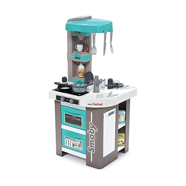 Smoby – Tefal Studio Bubble Küche – Spielküche für Kinder mit vielen Funktionen, Töpfen, Pfannen, Küchenbesteck, Herd…