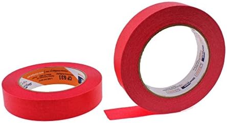 2pk 1" in x 60yd Red Masking Tape Extra Sticky PRO Grade High Stick Special Project Painters Tape Painting Trim Arts Crafts School Home Office 21 Days 24MM x 55M .94 inch