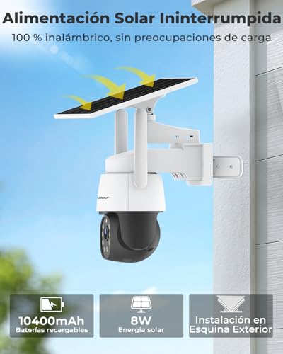 GENBOLT 4G AOV Solar Wireless Outdoor Surveillance Camera,Recording 24/7 3MP Outdoor Security IP Camera without WiFi with SIM Card,90ft AI Detection,CCTV Camera with 8W 10400mAh Battery