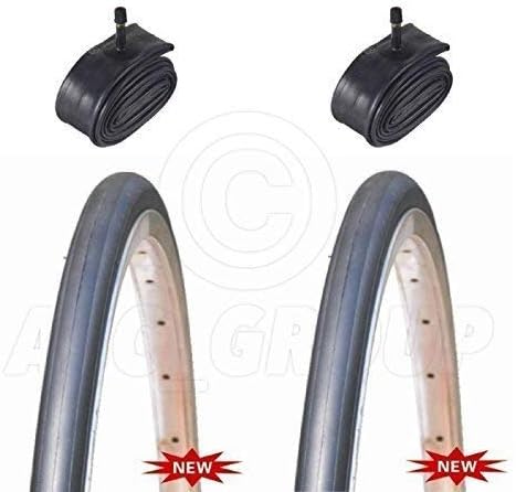 2 Bicycle Tyres Bike Tires - Road / Highway - 700 x 25C - With Schrader Tubes