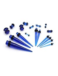 Kit de estiramiento de calibre de oreja de 50 piezas   14 G   00G acrílico Tapers y tapones + silicona túneles Set Ojales Body Piercing Joyería
