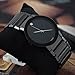 VIGOROSO Mens Fashion Casual Popular Dress Stainless Steel All Black Wrist Watch