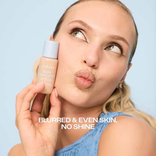 LUMENE Blur Even Cover Foundation - Base líquida ligera de alta cobertura con acabado mate radiante | 16 horas de duración | niacinamida y arándano nórdico | Sin perfume | Tono 0 | 30 ml