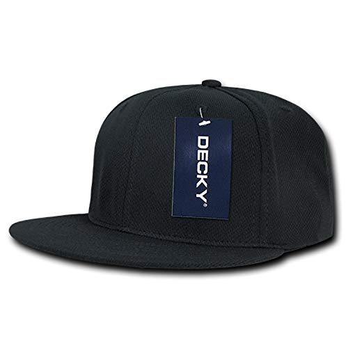 Black Dry Air Mesh Cool Dri Flat Bill Golf Fit Snapback Baseball Ball Cap Hat