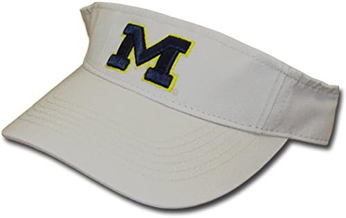 University Michigan Wolverines Khaki Brown Visor Embroidered Navy Blue