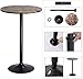 Bistro Pub Table Round Bar Height Cocktail Metal Base MDF Top Obsidian Table with Black Faux Marble Leg 23.8-Inch Top 39.5-Inch Height
