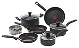 T-fal A821SA Initiatives Nonstick Inside and Out Dishwasher Safe Oven Safe Cookware Set, 10-Piece, Charcoal (Kitchen)