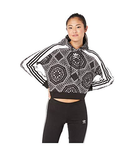 adidas Originals Women's Cropped Hoodie Black/White Small