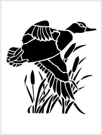 Mixed Media - DUCK Mallard Flying Over Pond Lake Reeds 8.5