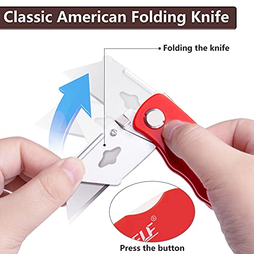 DIYSELF 4 Pack Box Cutters with 10 Blades, Razor Knife with Belt Clip