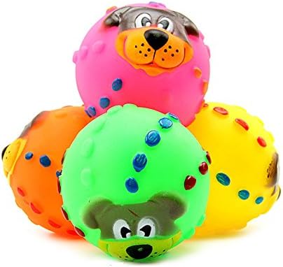 Winwin,Squeaky Dog Chew Toy 2.5inch- Best Dog and Cats Toys For Small Medium Large Dogs And Puppies,Cats,Soft TPR Placstic,No Fade,Colorful Training Toys (pack of 5)