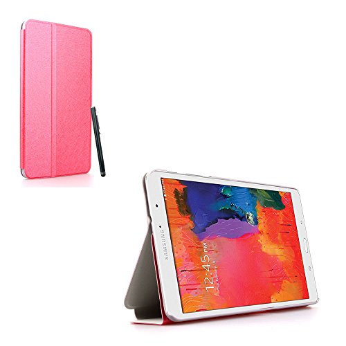 Samsung Galaxy Tab Pro 8.4-Inch Tablet Case, Nicelin(TM) Fold Stand Pattern PU Leather Case Cover for Samsung Galaxy Tab Pro 8.4-Inch Tablet (SM-T320) with Stylus (Red)