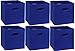 SIMPLE HOUSEWARE Foldable Cube Storage Bins with Handles, 11-Inch, Dark Blue, 6-Pack, Fabric Cubes Organizer for Closet or Shelves