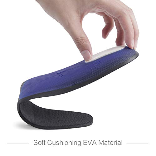 +MD Womens & Mens Shoe Insoles with Arch Support Orthotic Inserts for Plantar Fasciitis, Flat Feet, High Arch, Pronation, Heel Spurs & Foot Pain Black9-10.5