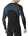 Tesla TM-MUD71-BKH_Large Men's Mesh-Side-Back Panel Long-Sleeved T-Shirt Compression Baselayer MUD71