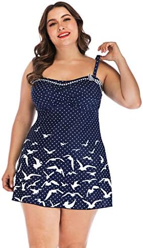 REYO Womens Print Plus Size Tankini Swimdress Swimsuit Monokini Push-Up Split Swimwear Bathing Suit Bikini Sets
