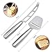 GikPal Updated Cheese Knife set, Cheese Slicer & Knife Set, Stainless Steel Cheese Cutter Slicer with Multi-Use Cheese Fruit Veggie Knife, Sliver
