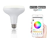 Colorful LED Light Bulb, White & Color Changing Recessed LED, Dimmable and Multicolored, Compatible with Alexa, 15 Watts (100 Watt Equivalent)