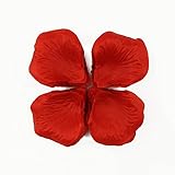 Mintbon 300 Silk Rose Petals Wedding Flowers Decoration Leaves High Quality (Red)