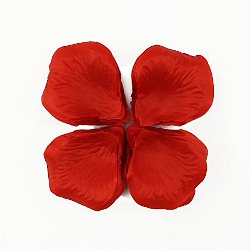 Mintbon 300 Silk Rose Petals Wedding Flowers Decoration Leaves (Red)