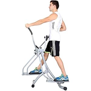 HEWEI Exercise Bike Elliptical Cross Trainer Vertical And Horizontal Swinging Motion Built-in Training Computer Foam Handles Cushioned (Color: Silver Size: Free size)