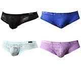 WINDAY Men's Underwear Thong G-String Elastic Smooth Bikini Lace Underwear