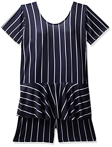 I-SWIM LADIES COSTUME IS-103 NAVY/WHITE LINES SIZE 2XL WITH EAR PLUG AND NOSE PLUG (PACK OF 12) 1