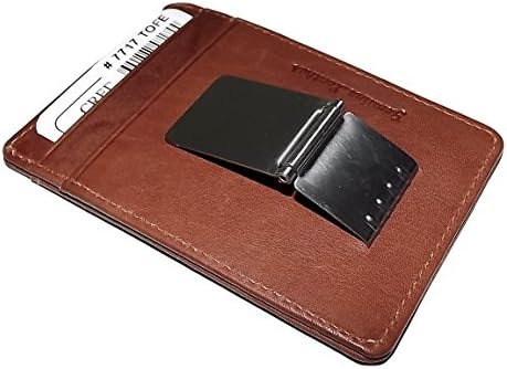 Italia Leather Men's RFID Blocking Front Pocket Money Clip ID Wallet Brown