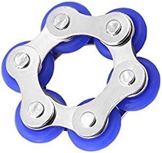 Roller Chain Fidget Toy Stress Reducer For ADD ADHD Anxiety Autism Boredom Adults And Kids (Blue)