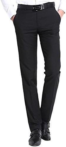 Amazon Tm露出メンズドレスパンツスリムフィットズボンパンツフラットフロントカラーブラック カラー ブラック メンズ 通販