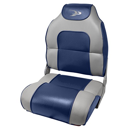 Wise High Back Boat Seat with Logo (Grey/Navy)