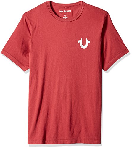 True religion men s metallic puff buddha short sleeve t…
