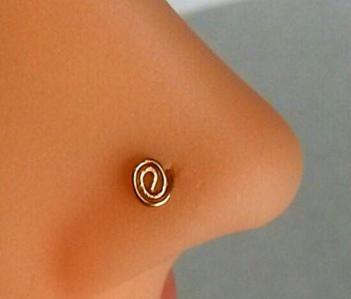 Swirl Nose Ring Stud Piercing Tragus Helix Cartilage Earring Post Gold Filled