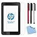 BIRUGEAR Premium HD Guard Film Clear LCD Screen Protector + 3-Pack Stylus Pen for HP Slate 7 - 7 inch Android Tablet with Microfiber Cloth