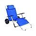 Mac Sports 2-in-1 Outdoor Beach Cart + Folding Lounge Chair w/Lock | Tanning, Sunbathing, Lounging, Pool, Backyard, Porch | Portable, Collapsible with All-Terrain Wheels | Blue w/Lockthumb 1
