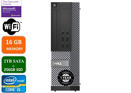 Dell Optiplex 7020 Desktop Computer, Intel Quad-Core i5-4570-3.2GHz, 16 GB RAM, 2TB +256GB SSD HDD, DVD, USB 3.0, WiFi, HDMI, Windows 10 Pro (Renewed)